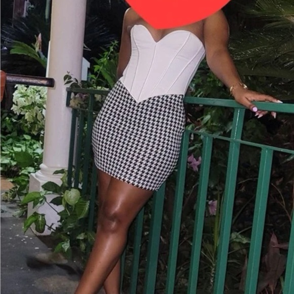 Sexy Houndstooth Print High Waist Skirt - Picture 10 of 10